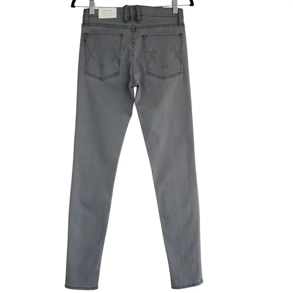 McGuire Womens Newton Skinny Jeans Size 26 Gray Wash‎ Denim Mid Rise Stretch NWT